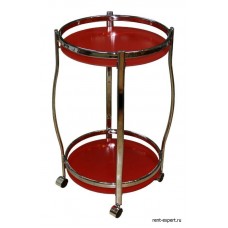 Столик сервировочный на колесиках красное стекло